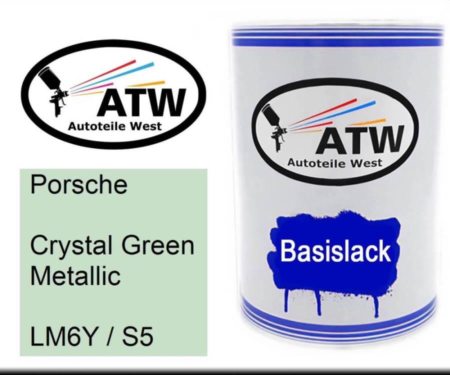 Porsche, Crystal Green Metallic, LM6Y / S5: 500ml Lackdose, von ATW Autoteile West.